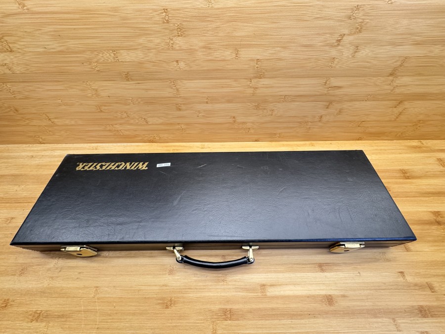 Gewehrkoffer, Winchester,  Leder, schwarz, 800x230x70mm, Gebrauchsspuren