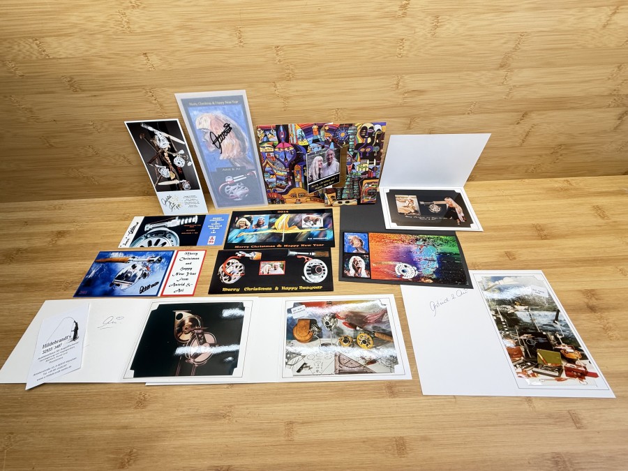 Weihnachtskarten, Ari t Hart, aus den Jahren 1993, 1994, 1995, 1997, 1999, 2002, 2003, 2004, 2006, 2007, 2013 und 2014, selten