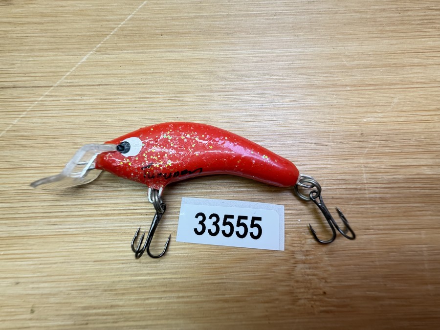 Wobbler, Turus Ukko, Turunen gemarkt, rot mit Glitzer, 5cm, 4g, ungefischt