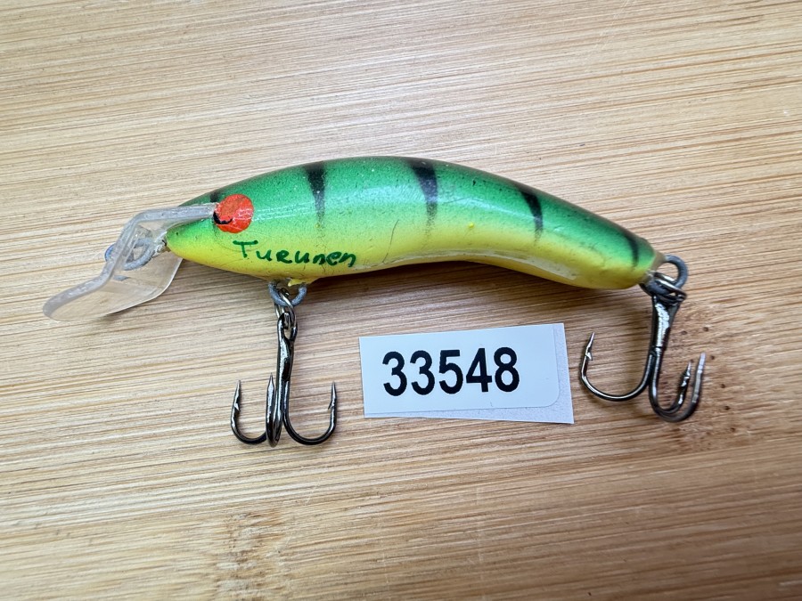 Wobbler, Turus Ukko, Turunen gemarkt, orange/gelb/grün/schwarz, 5cm, 4g, ungefischt