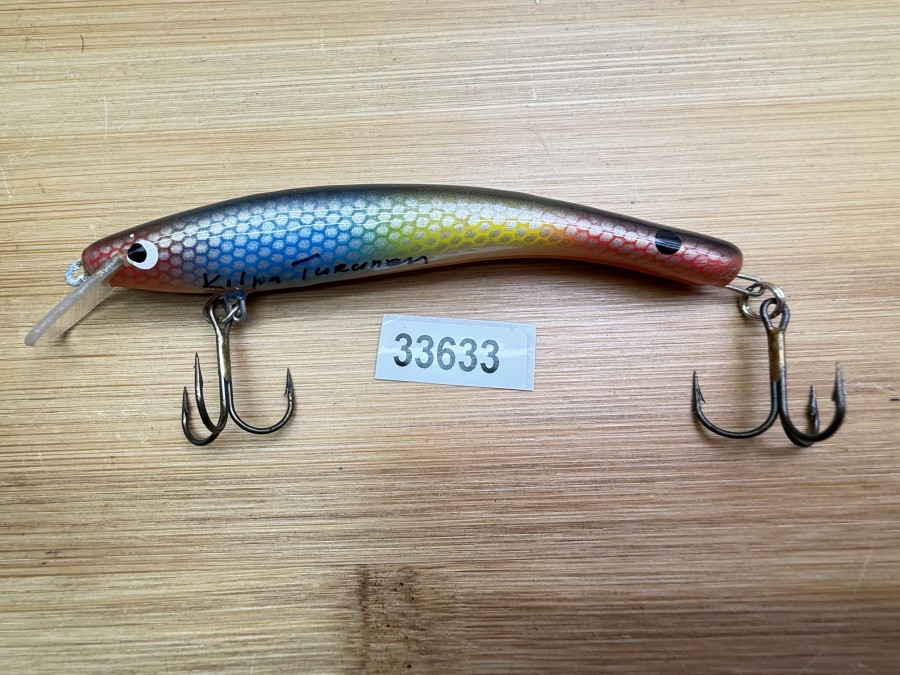 Wobbler, Turus Ukko, Kilpa Turunen gemarkt, rot/gelb/blau/schwarz, 10cm, 12g, ungefischt