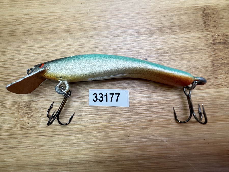 Wobbler, Turus Ukko, Handmade in Finland, orange/gold/grün/schwarz, 9cm, 11,00g, ungefischt