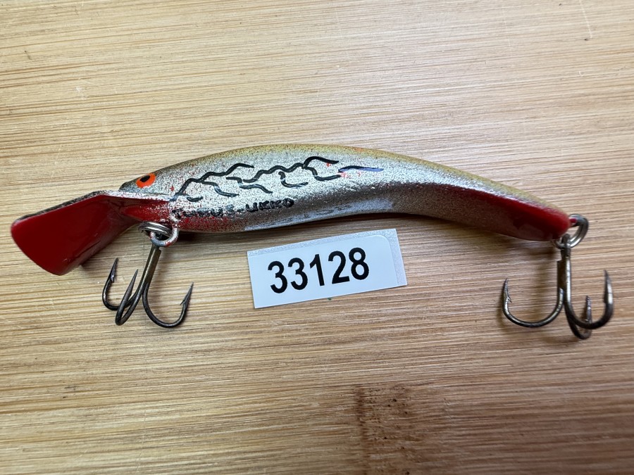 Wobbler, Turus Ukko, Handmade in Finland, gemarkt, rot/silber/gold/schwarz, 7cm, 5,00g, ungefischt