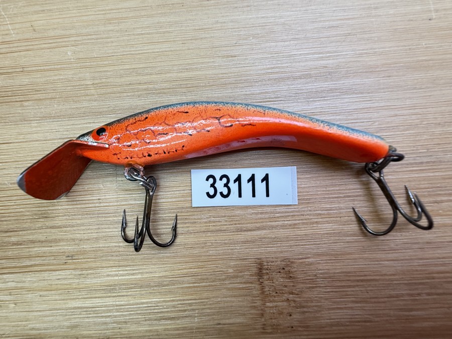 Wobbler, Turus Ukko, Handmade in Finland, gemarkt, rot/blau/schwarz, 7cm, 5,00g, ungefischt