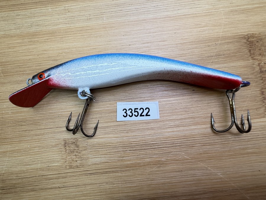 Wobbler, Turus Ukko, Handmade in Finland, orange/creme/blau/schwarz, 12cm, 15,00g, ungefischt