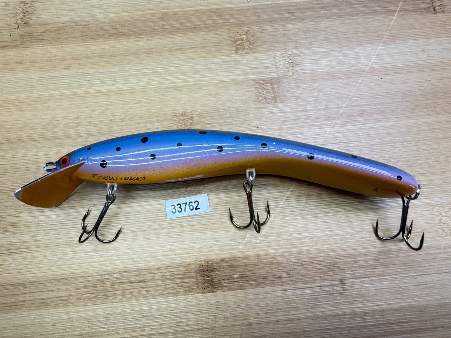 Wobbler, Turus Ukko, Handmade in Finland, gelb/violett/blau/schwarz, 20cm, 71g, ungefischt,