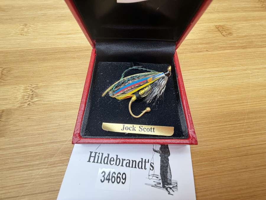 Hutfliege, Jock Scott, Full dressed, Grösse 1/0, in Schmuckschatulle