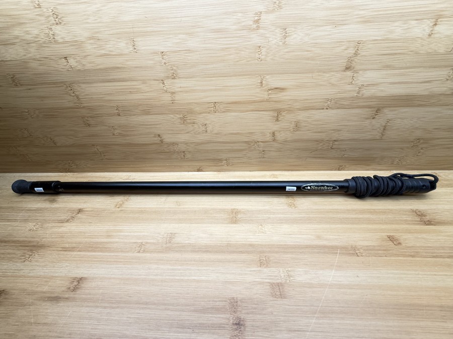 Watstock, Snowbee, aus eloxiertem Aluminium, lässt sich von 1250mm auf 800mm herunterschieben,  der Dreh- und Verriegelungsmechanismus arretiert in der gewünschten Länge, beschwerter Fuß mit Gummigriff, Haltekordel, Gebrauchsspuren